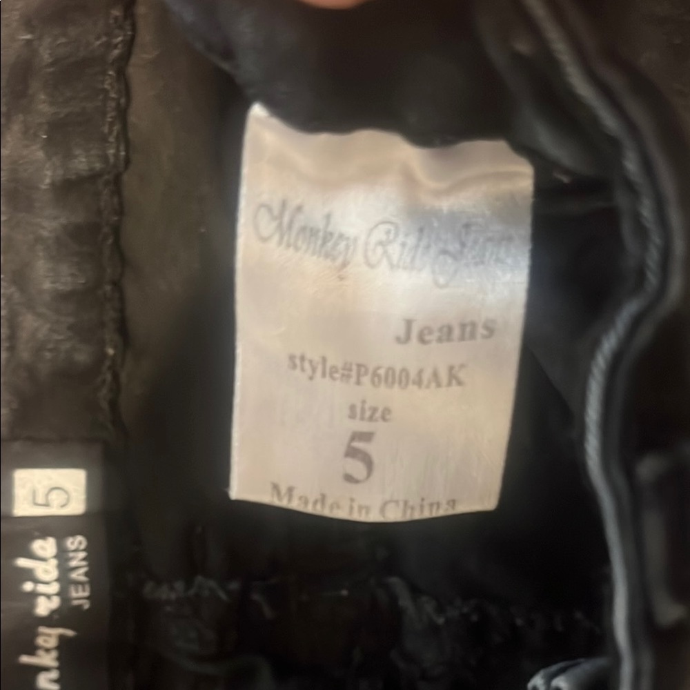 Monkey Ride Black Skinny Jeans Juniors Size 5 - Picture 3 of 4